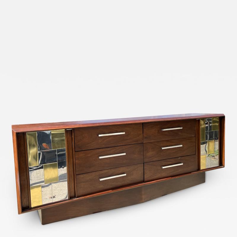 Paul Evans MODERNIST WOOD AND TWO TONE CITYSCAPE DRESSER IN THE MANNER OF PAUL EVANS