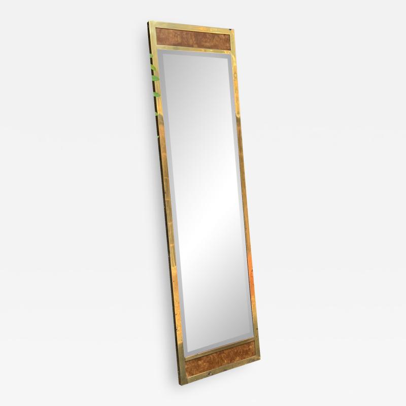 Paul Evans PATCHWORK WOOD AND BRASS MIRROR ATTRIBUTED TO PAUL EVANS