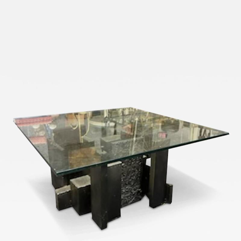 Paul Evans PAUL EVANS SCULPTED RESIN BRUTALIST BRONZE FINISH COFFEE TABLE