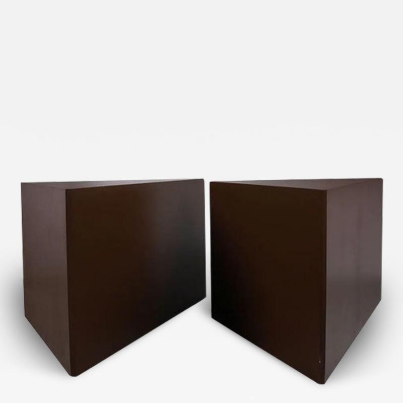 Paul Evans Pair Paul Evans Style Triangle Side Pedestal Coffee Tables