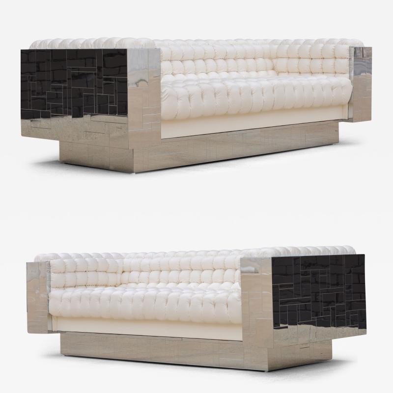 Paul Evans Paul Evans Biscuit Tufted Cityscape Sofas Signed