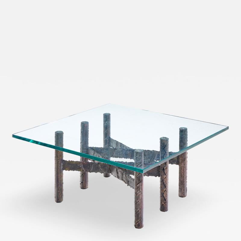 Paul Evans Paul Evans Brutalist Mid Century Patinated Steel and Bronze Coffee Table