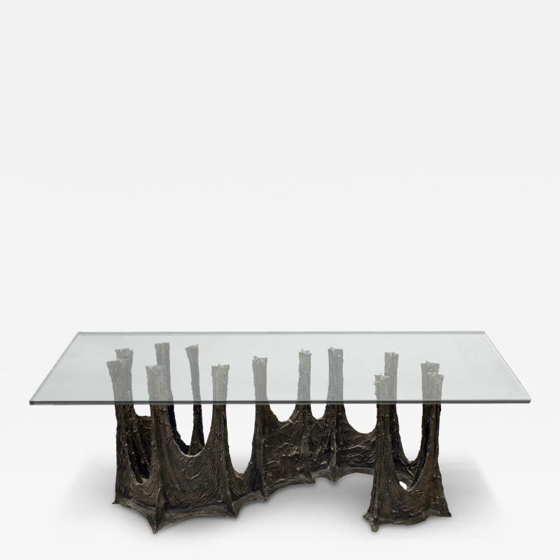 Paul Evans Paul Evans Iconic Sculptured Bronze Dining Table 1970 Signed and Dated 