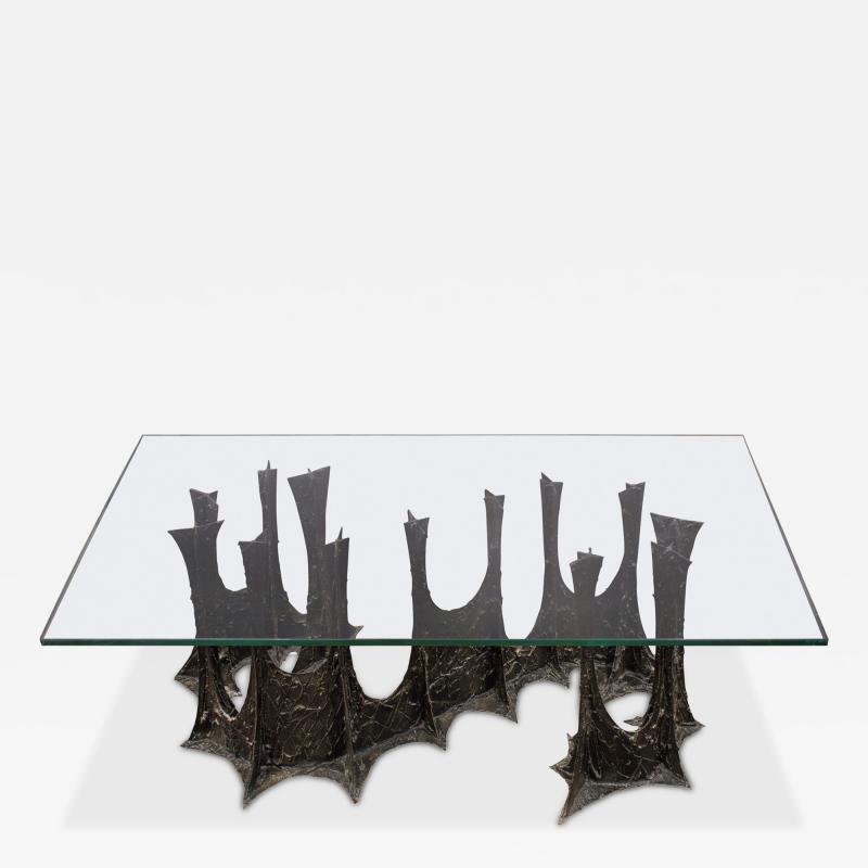 Paul Evans Paul Evans Iconic Sculptured Bronze Dining Table 1970 Signed and Dated 