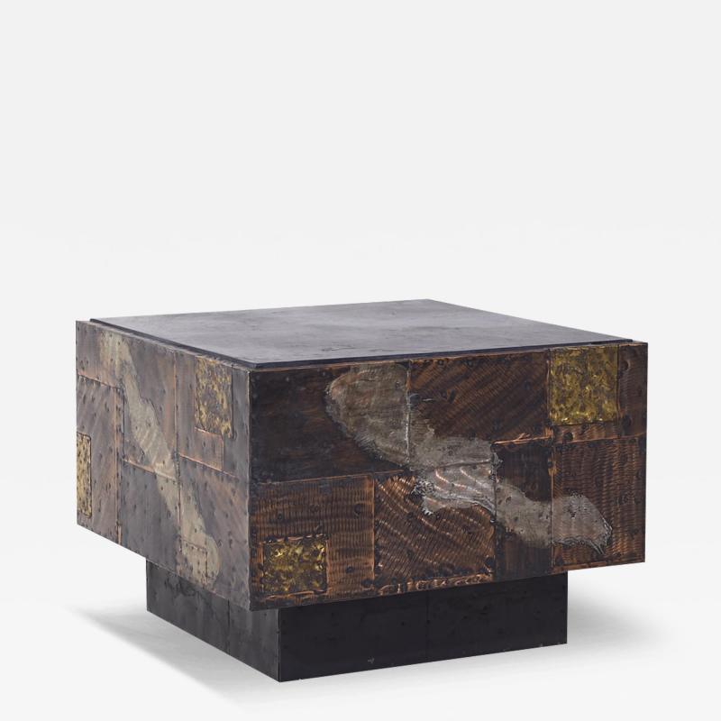 Paul Evans Paul Evans Mid Century Welded and Patinaed Steel Patchwork Side Table