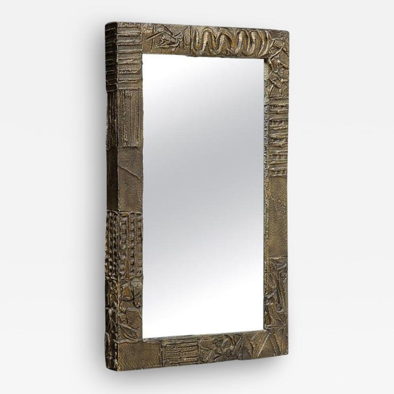 Paul Evans Paul Evans Mirror Sculpted Bronze and Resin Signed