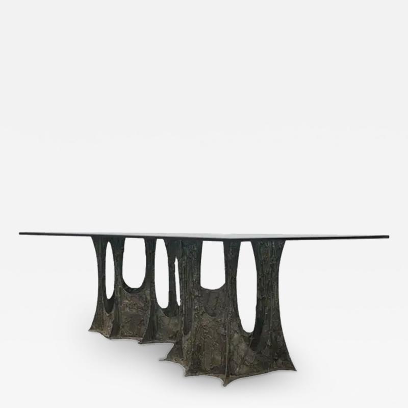 Paul Evans Paul Evans PE 102 Sculpted Bronze Dining Table 1973 Signed 