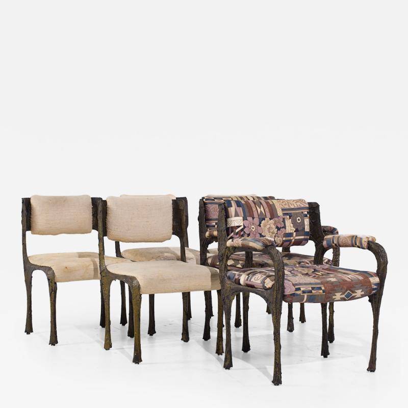 Paul Evans Paul Evans for Directional PE 105 106 MCM Bronze Stalagmite Chairs Set of 6
