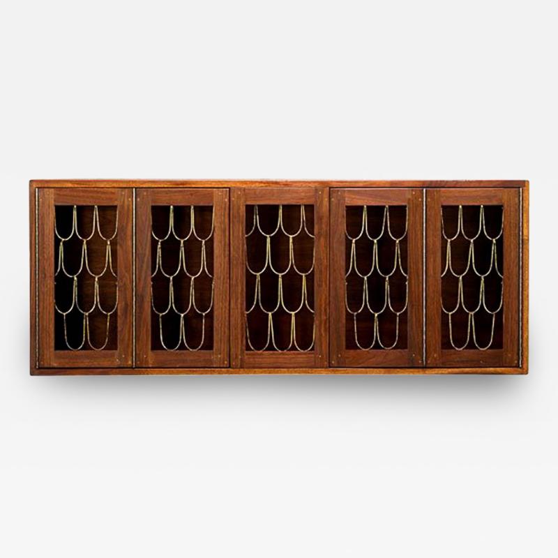 Paul Evans Rare and Early Walnut Wall Hanging Cabinet by Paul Evans and Phillip Powell