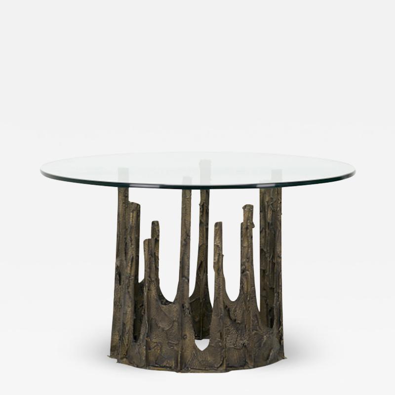 Paul Evans SCULPTED AND PATINATED BRONZE STALAGMITE CIRCULAR DINING TABLE BY PAUL EVANS