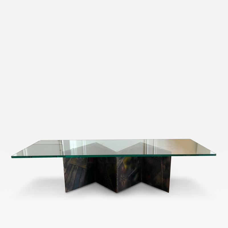 Paul Evans Sculpted Steel Zigzag Coffee Table Base by Paul Evans for Directional