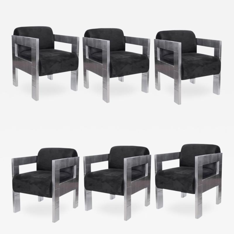 Paul Evans Set of 6 Paul Evans Cityscape Chairs 1976 Original Labels