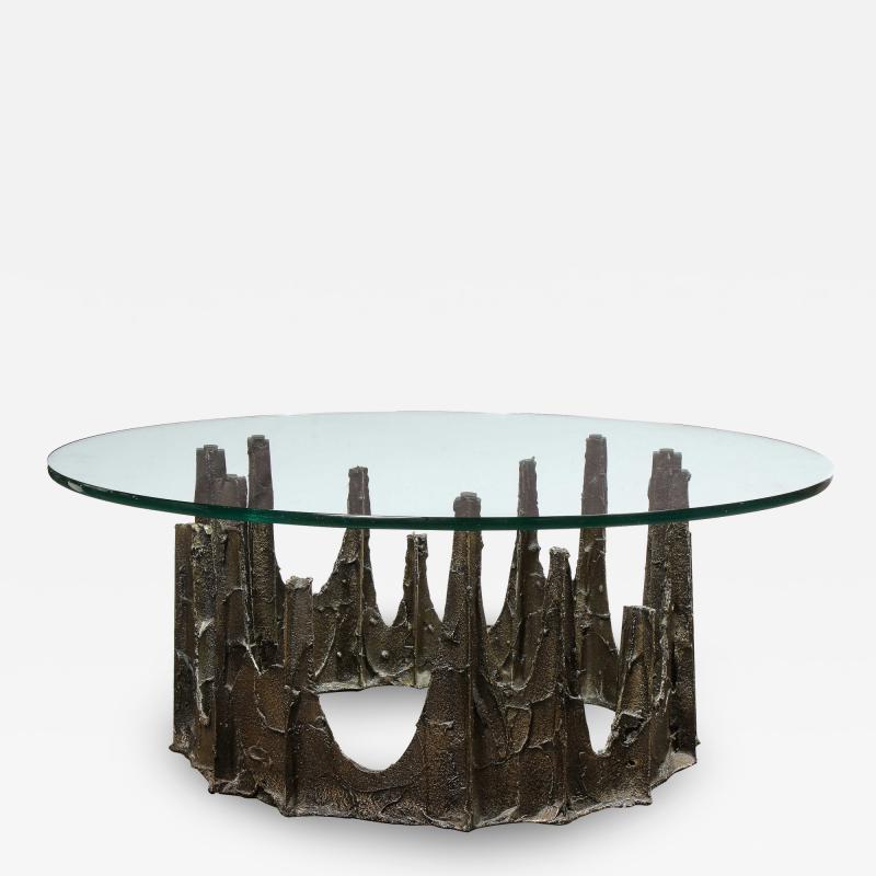 Paul Evans Signed Paul Evans Midcentury Brutalist Bronze PE 128 Stalagmite Cocktail Table