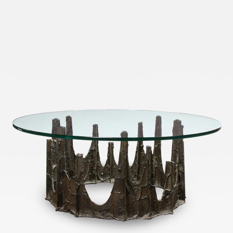 Paul Evans Signed Paul Evans Midcentury Brutalist Bronze PE 128 Stalagmite Cocktail Table