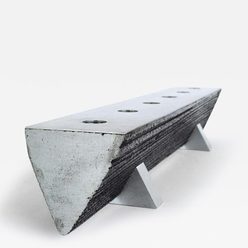 Paul Evans Solid Aluminum Brutalist Candelabras