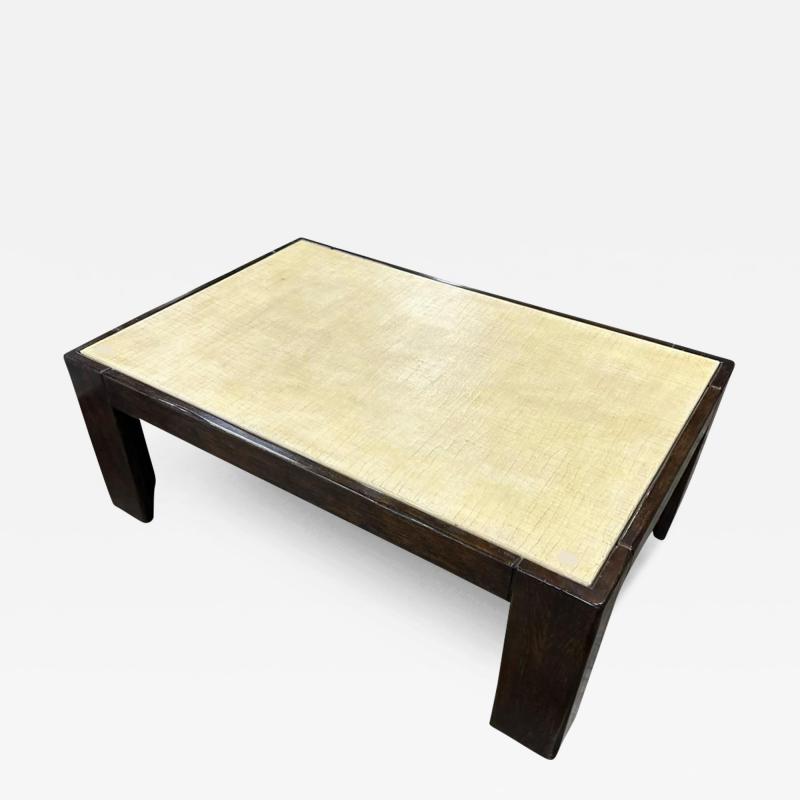 Paul Ferrante Modern Paul Ferrante Ivory Crackle Walnut Coffee Cocktail Table