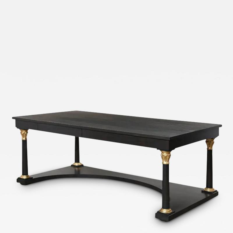 Paul Ferrante Neoclassical Style Gitwood Ebonized Walnut Desk Modern