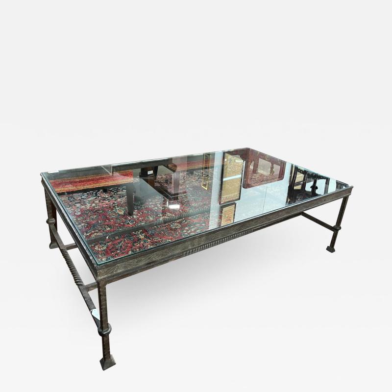 Paul Ferrante Paul Ferrante Iron Glass Rectangular Coffee Table