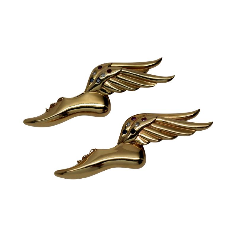 Paul Flato Pair of Winged Shoes Brooches