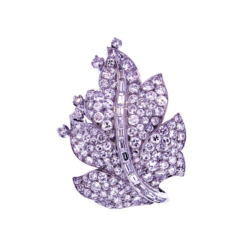 Paul Flato Paul Flato Diamond Leaf Brooch