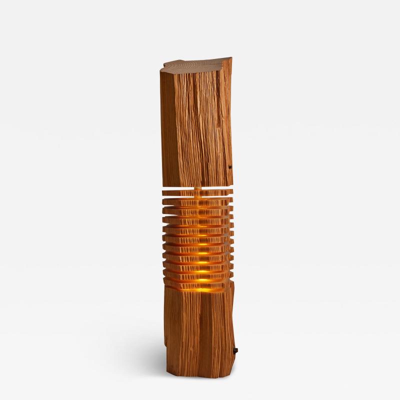 Paul Foeckler Large Split Grain Pinewood Light Sculpture