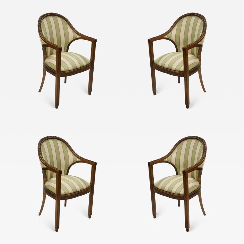 Paul Follot Paul Follot Four Sculpted Rosewood Armchairs