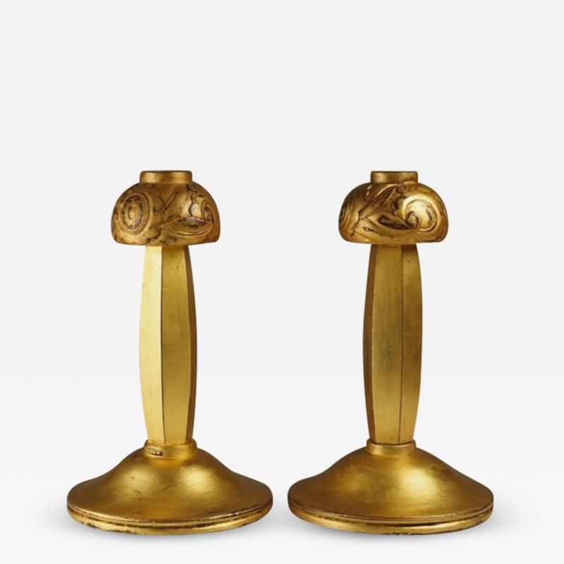 Paul Follot Paul Follot Pair of Small Gilt Bronze Table Lamps 1586