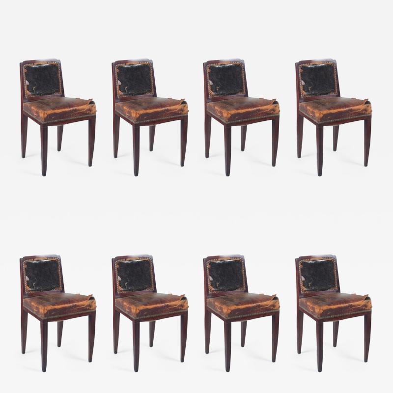 Paul Follot Paul Follot Set of Eight Rosewood Dining Chairs