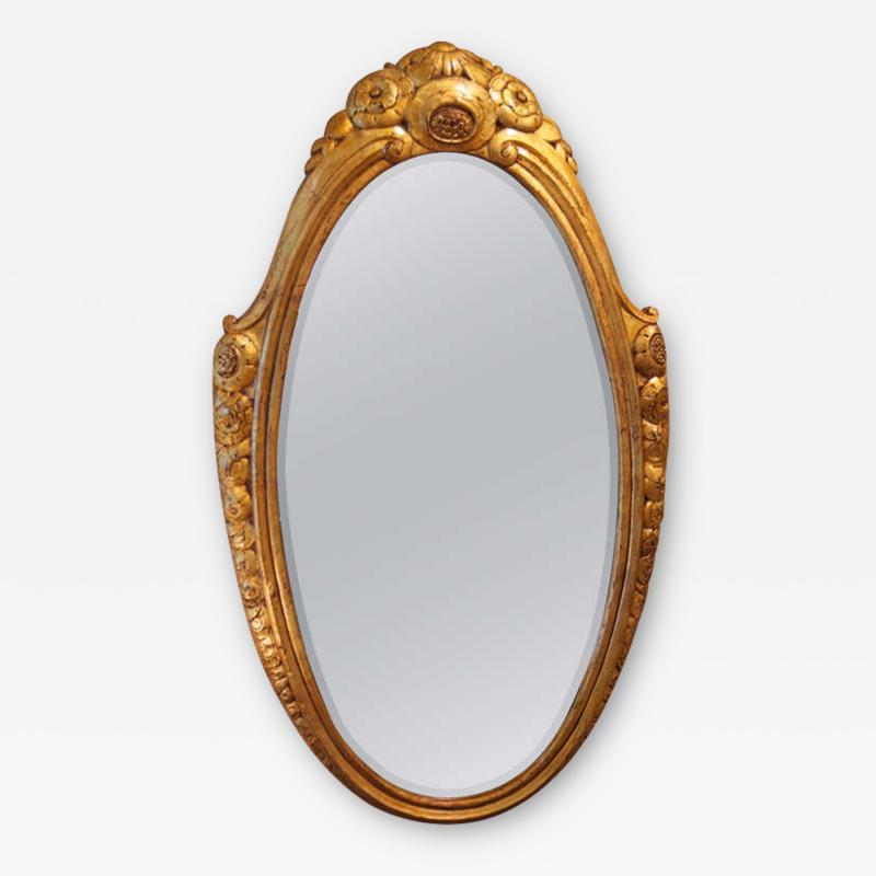 Paul Follot Paul Follot oval wall mirror