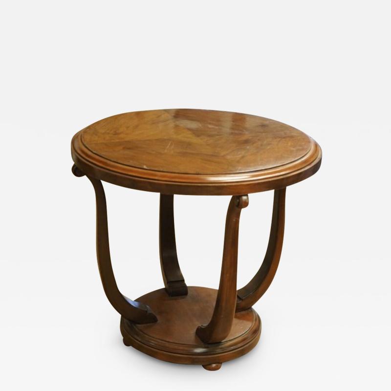 Paul Follot Style of Paul Follot center side table in French walnut