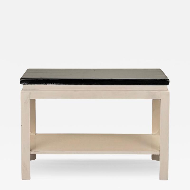 Paul Frankl Chic Black and White Modernist Side Table by Paul Frankl