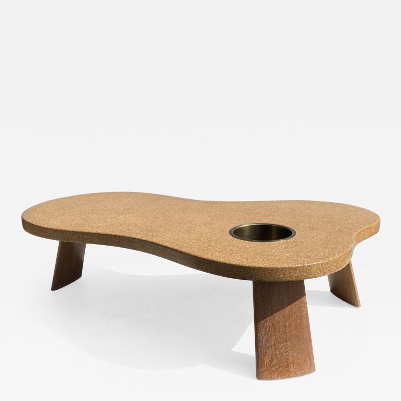 Paul Frankl Organic Shape Cork and Mahogany Coffee Table