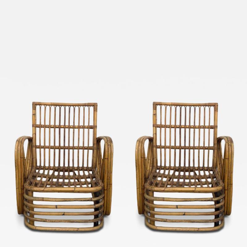 Paul Frankl Pair of Bent Bamboo Armchairs By Paul Frankl 1940s