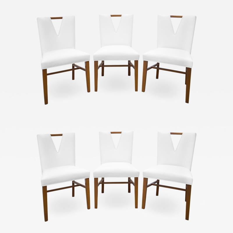 Paul Frankl Paul Frankl Set of 6 Plunging Neckline Dining Chairs 1950s