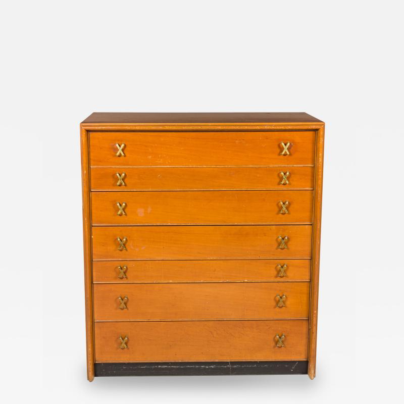Paul Frankl Paul Frankl for Johnson Furniture Co Mid Century Walnut Six Drawer High Chests