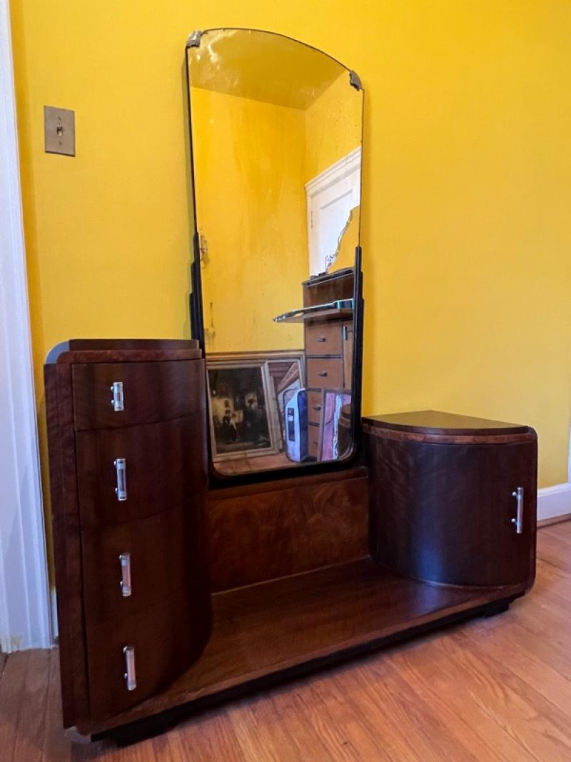 Paul Frankl SKYSCRAPER ART DECO VANITY WITH MIRROR