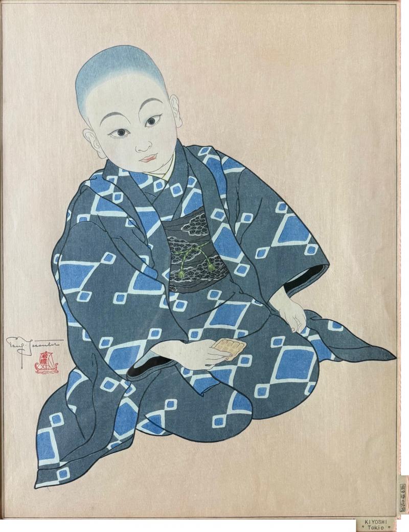 Paul Jacoulet Japanese Woodblock Print Kiyoshi Tokio by Paul Jacoulet
