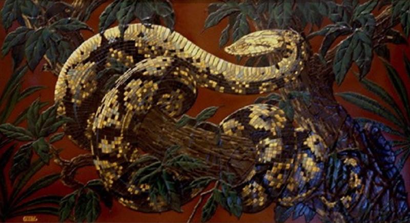 Paul Jouve Design Lacquer Panel Executed by Godde