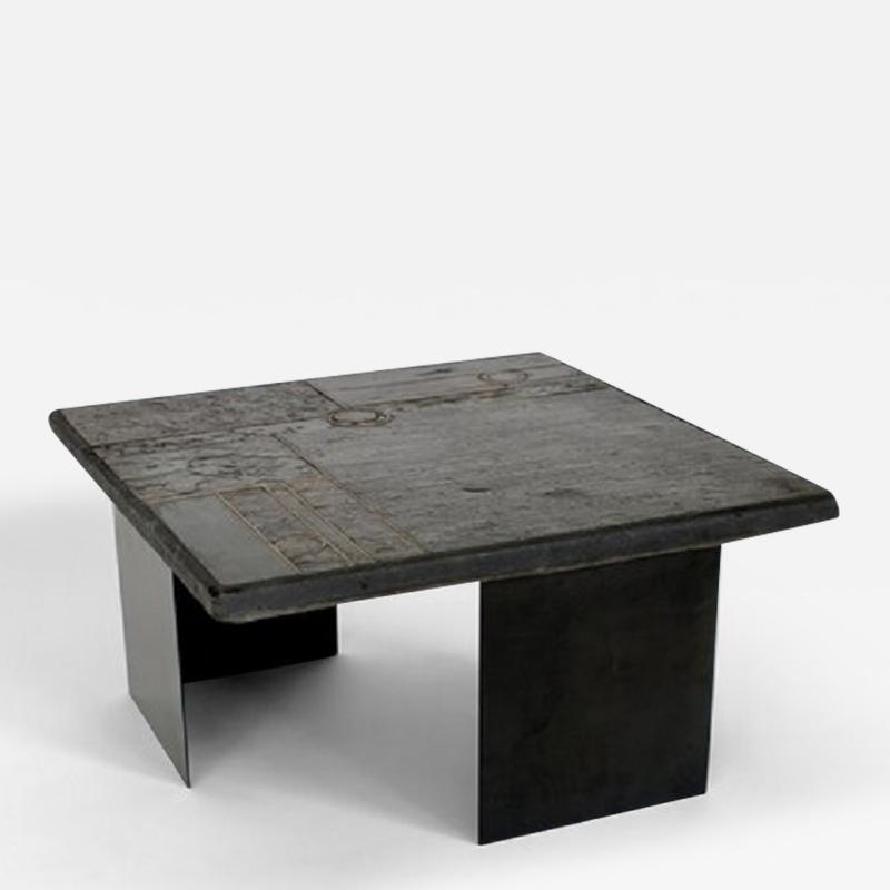 Paul Kingma Paul Kingma Attributed coffee or side table black belgian marble