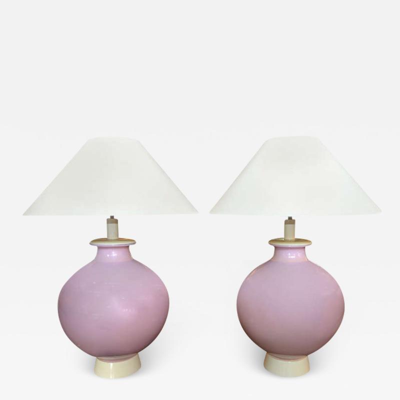 Paul L szl Pair of Bulbous Lavender Table Lamps