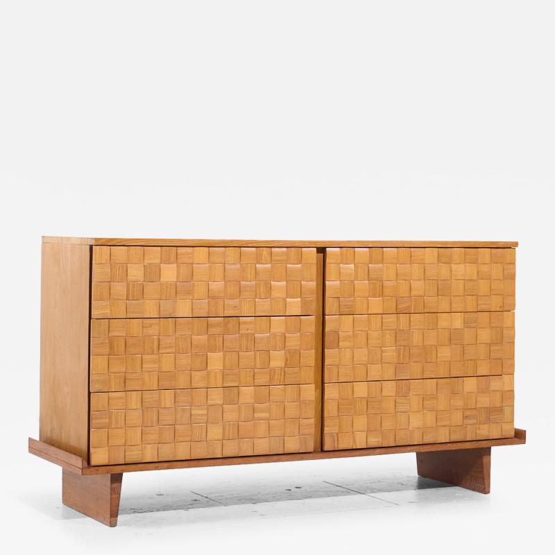 Paul L szl Paul Laszlo for Brown Saltman Mid Century Oak Basketweave Dresser