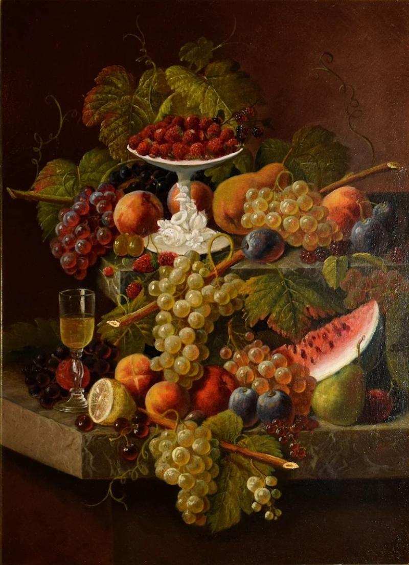 Paul LaCroix PAUL LACROIX 1827 1869 TABLETOP STILL LIFE