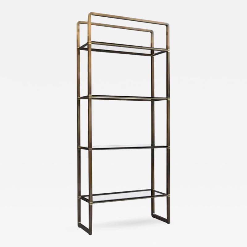 Paul M Jones Paul M Jones Solid Brass Glass Large 4 Shelf Etagere