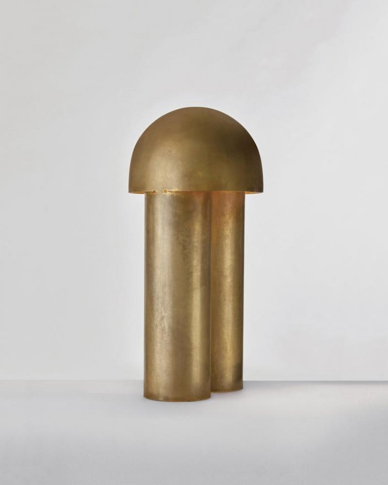 Paul Matter - Monolith Brass Sculpted Floor Lamp by Paul Matter