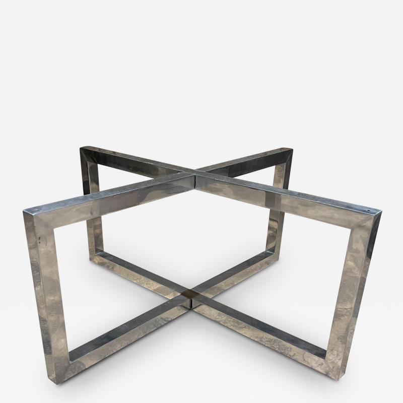 Paul Mayen 1970s Modern Style of Paul Mayen Bold X Coffee Table in Aluminum Glass