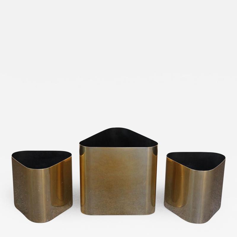 Paul Mayen Trio of Aluminum Triangular Planters by Paul Mayen for Habitat