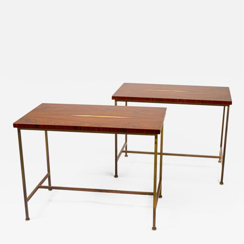 Paul McCobb Book matched Rosewood Side Tables by Paul McCobb for Calvin