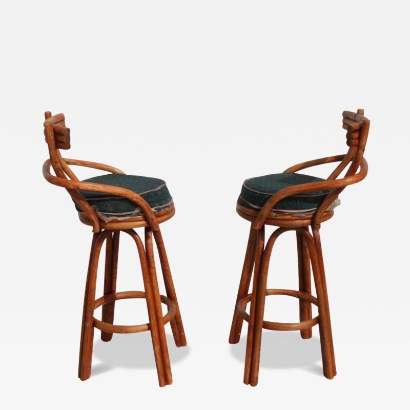 Paul McCobb Midcentury Paul Frankl Style Stools with Swivel