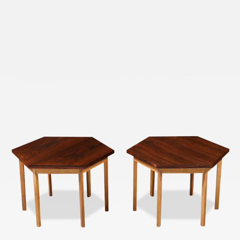 Paul McCobb Paul McCobb Delineator Hexagonal Rosewood Side Tables for Lane