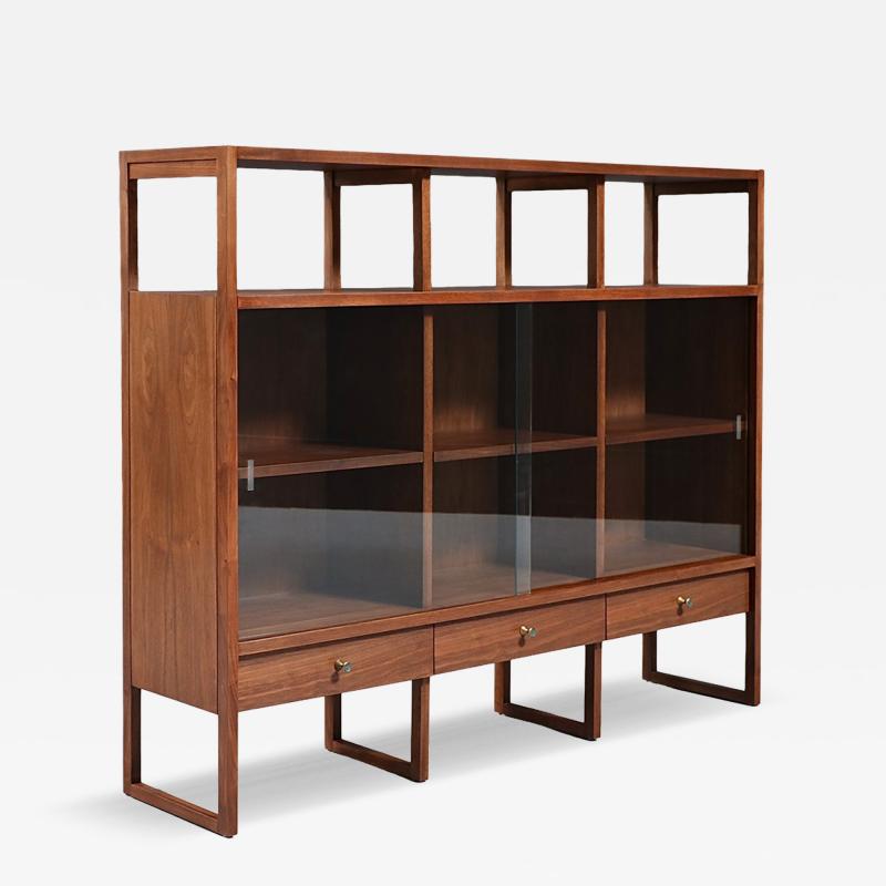 Paul McCobb Paul McCobb Delineator Walnut Glass Bookcase for Lane